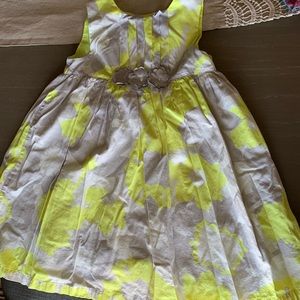 Gray and yellow floral dress for little girl
